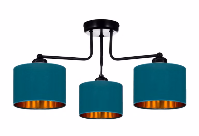 Lampada da soffitto turchese lampada vintage moderna E27 lampada di design a 3 luci N230-E3-T