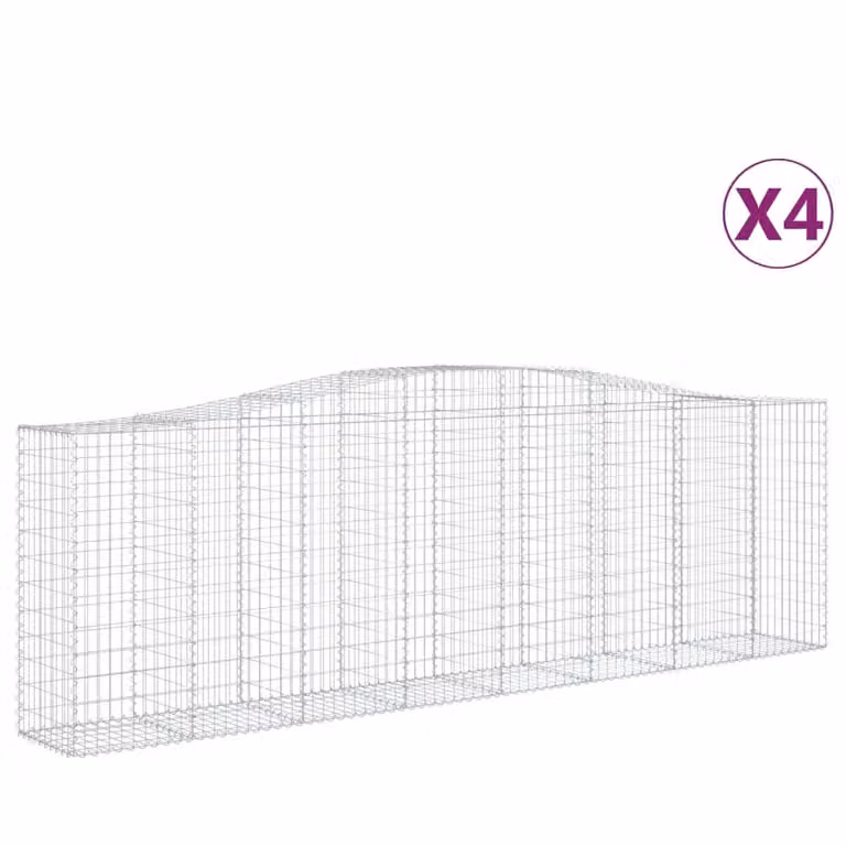 Cesti Gabbioni ad Arco 4 pz 400x50x120/140 cm Ferro Zincato