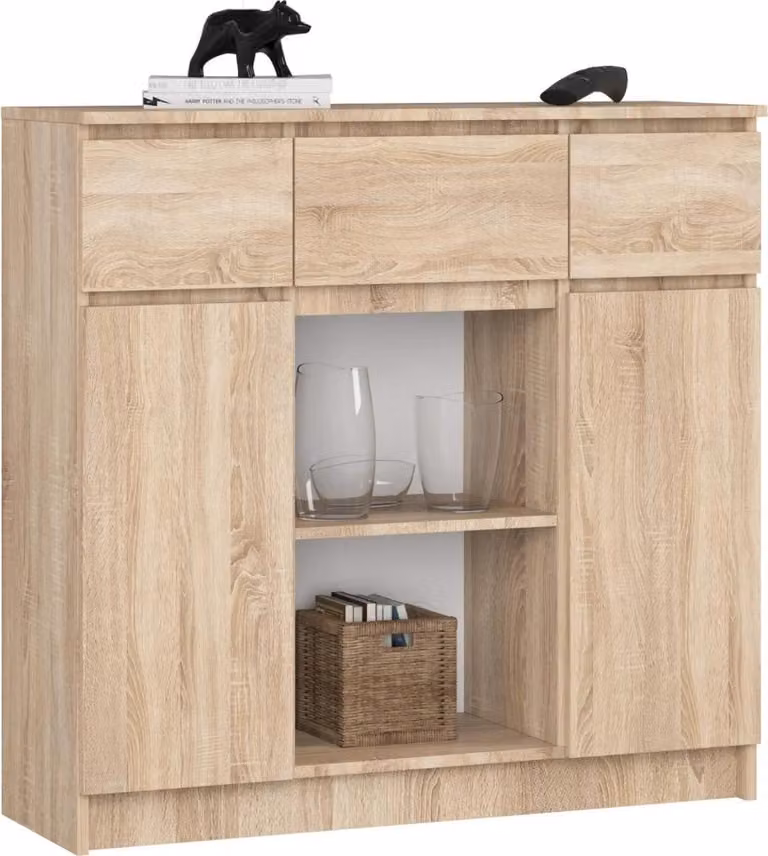 Cassettiera con cassetti e ante JUNIPER - rovere sonoma