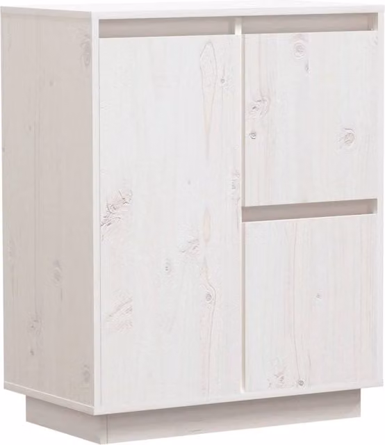Buffet credenza cassettiera armadio mobile contenitore organizer per cucina soggiorno salotto 60 x 34 x 75 cm legno massello di pino bianco 02_0030348