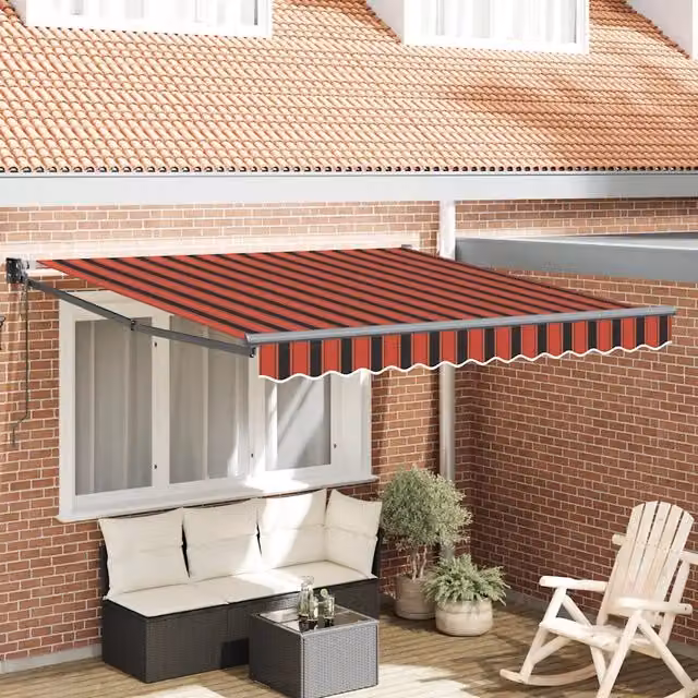 Tenda Sole Automatica Retrattile-Tenda parasole per balcone Arancione e Marrone 3,5x2,5 m 496276
