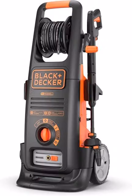 Idropulitrice ad Alta Pressione Black+Decker BXPW2500DTS per Auto ed Esterni Casa, 2500 W, 150 bar, 810 l/h, Colore Nero