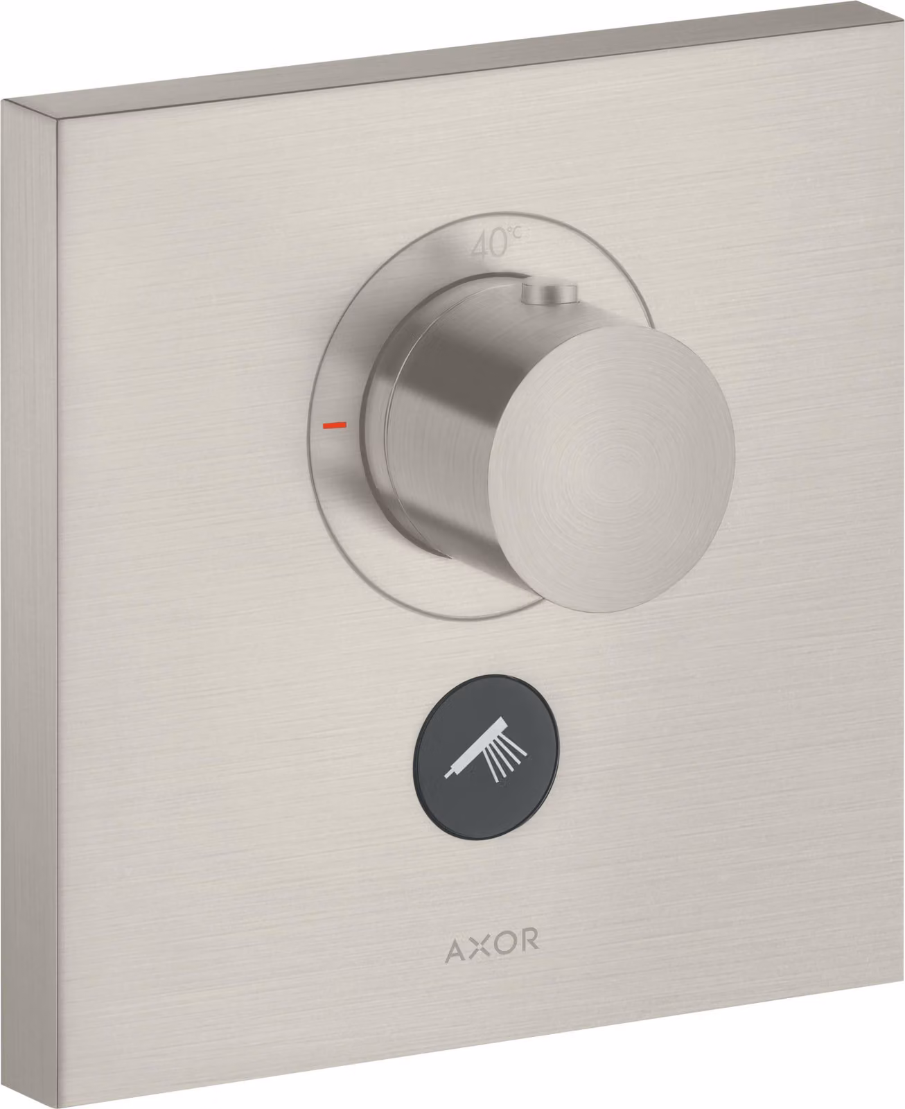 hansgrohe AXOR Starck ShowerSelect Thermostat carré à débit élevé encastré pour 1 consommateur et 1 prise supplémentaire, 36716800, 36716800