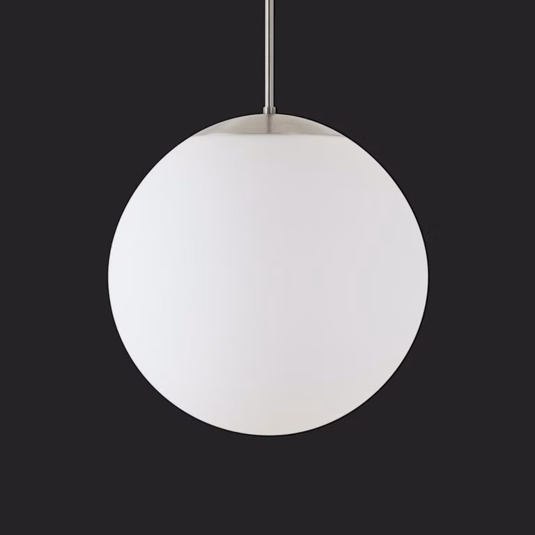 OSMONT ADR72032 ADRIA P3 HP apparecchio a sospensione in vetro acciaio inox spazzolato / bianco IP40 3000 K 52W LED combinazione di emergenza 3 h