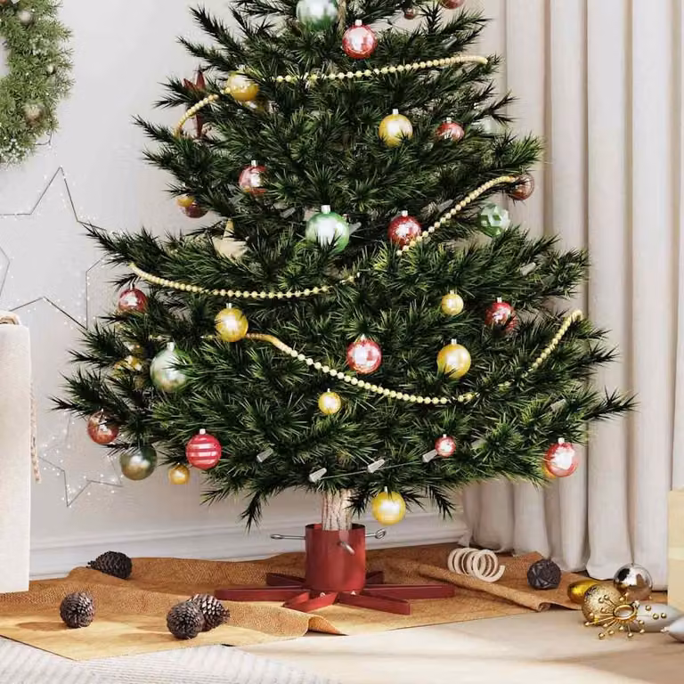 Maison Exclusive - Supporto per albero di Natale, colore rosso, 50 x 50 x 15,5 cm, acciaio