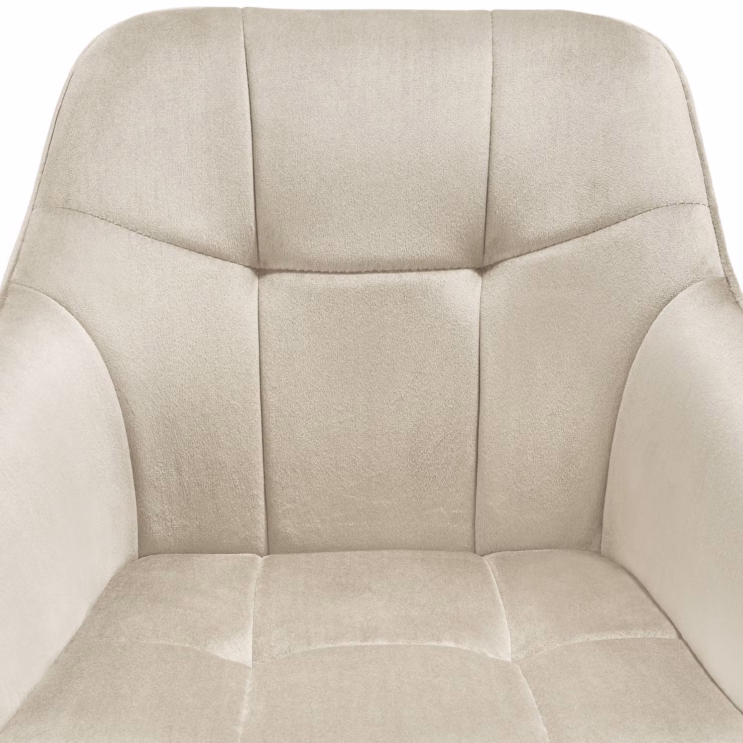 Set di 2 sedie Marilyn TecTake GmbH in velluto trapuntato, colore beige e oro, stile glamour per soggiorno e sala da pranzo