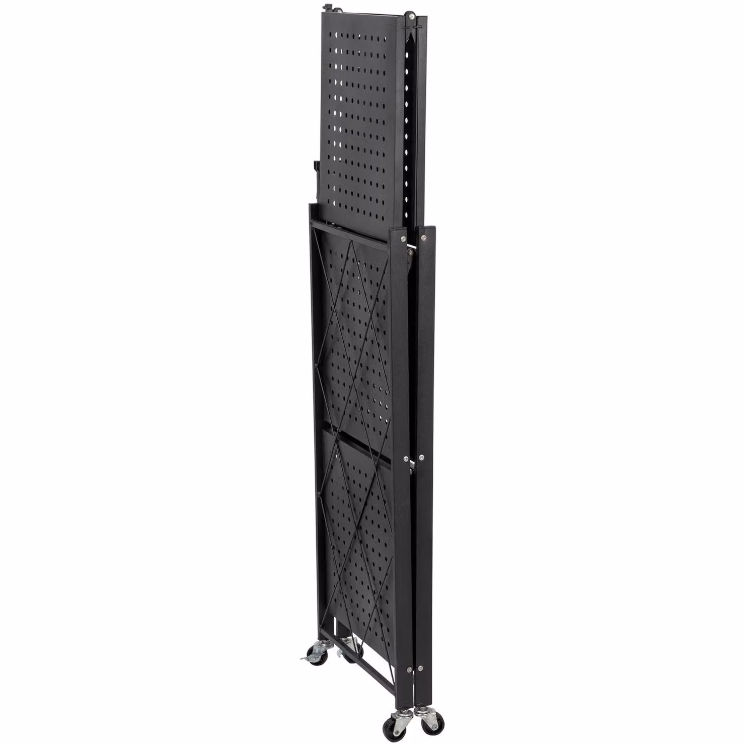 Scaffale multiuso VESTIAMO CASA con 3 ripiani richiudibili in metallo nero stile industrial H 87 cm x L 71 cm x P 34 cm – 2