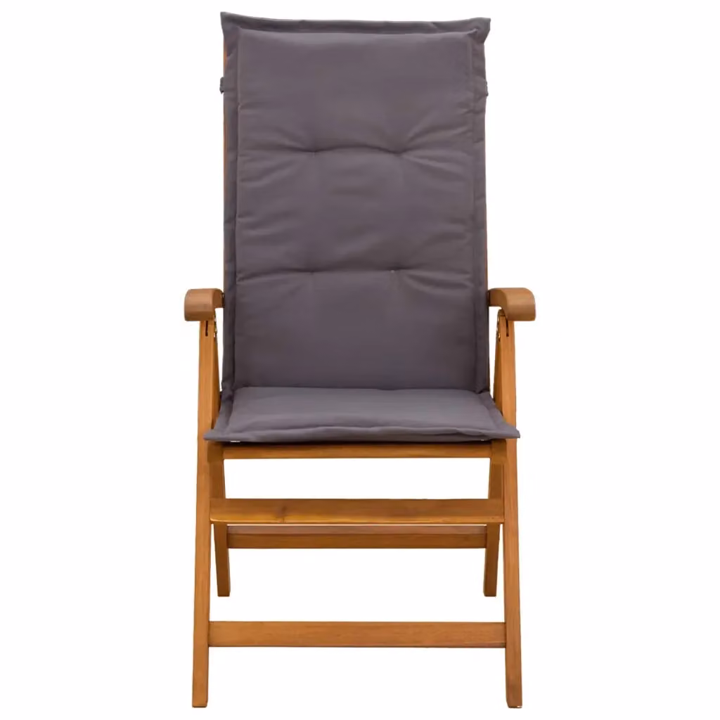 Set di 8 sedie da giardino reclinabili vidaXL in legno di acacia oliato con cuscini inclusi per esterno – 2