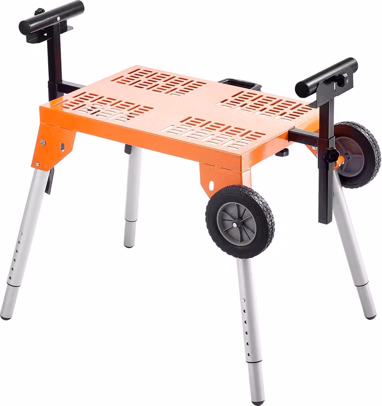 Supporto per troncatrice con piano d'appoggio Capacità di carico 150 kg Regolabile Rollabile