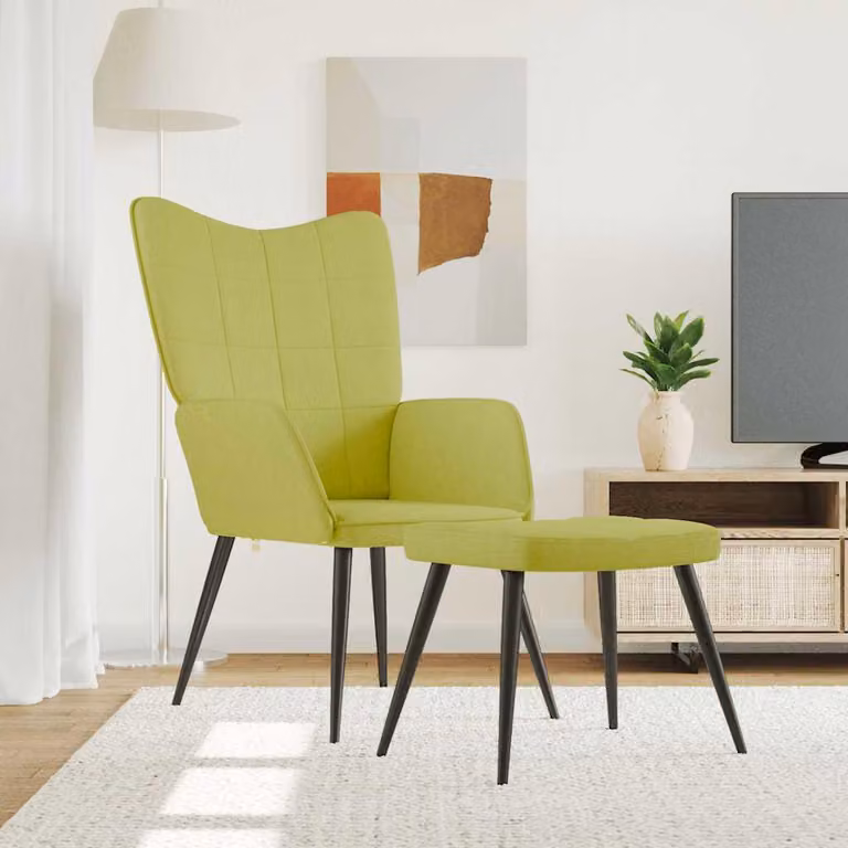 Maison Exclusive - Poltrona relax con poggiapiedi, tessuto verde