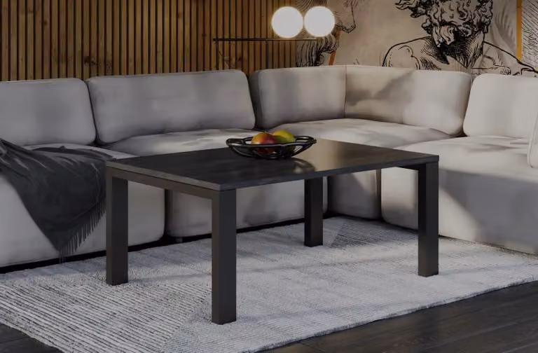 Endo-Möbel tavolino Garold 120x80x55 cm tavolino da salotto tavolino (cemento scuro)