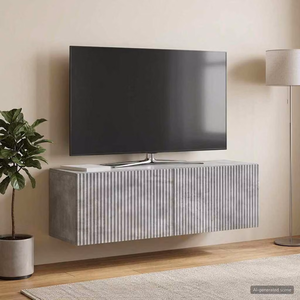 Mobile Porta TV da Muro vidaXL Moderno in MDF Grigio, L 98 cm x P 31 cm x H 30 cm