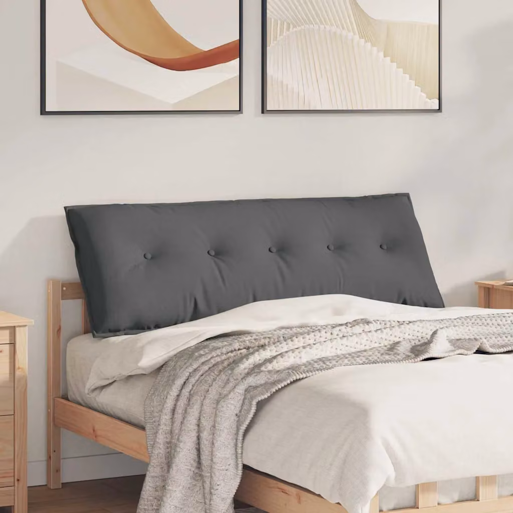Cuscino per schiena ergonomico vidaXL in tessuto grigio, L 140 x P 19 x H 50 cm