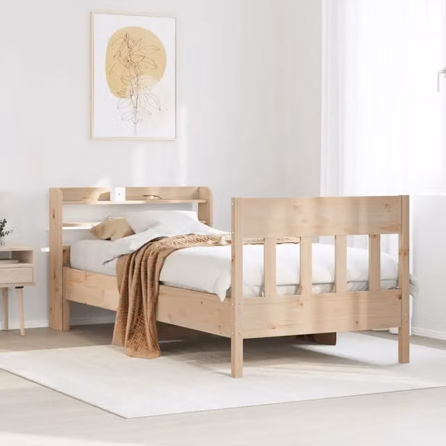 Letto senza Materasso-Struttura Letto 90x200 cm in Legno Massello di Pino 120705