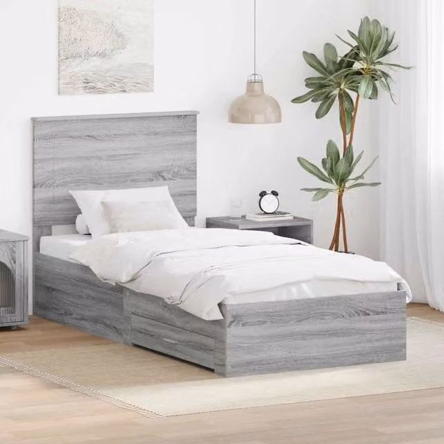 Struttura del letto Sonoma grigio 90 x 200 cm 3409708