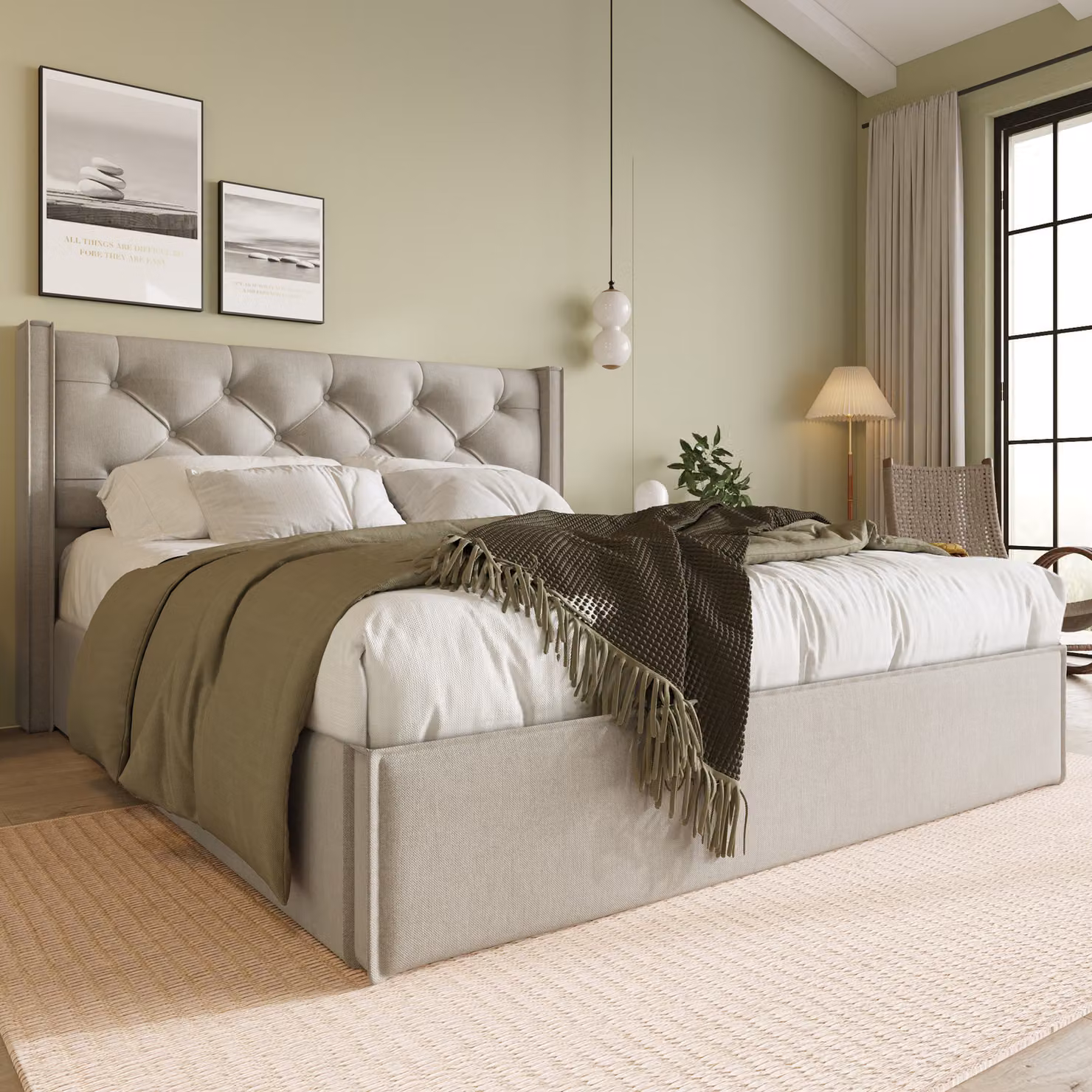 Letto matrimoniale con struttura a molle MODFU, imbottito, dimensioni 160x200 cm, con meccanismo idraulico, rete a doghe in metallo, senza materasso, colore grigio chiaro