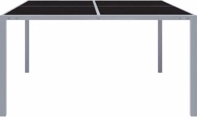 Tavolo da giardino quadrato in vetro e acciaio verniciato grigio L/P/H: 130 x 130 x 72 cm