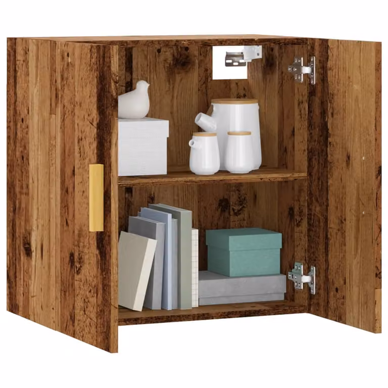 Armadietto a muro vidaXL in legno marrone scandinavo con ante a battente e ripiani interni L 60 cm x P 31 cm x H 60 cm