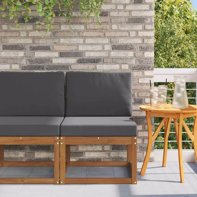 Divano centrale per esterno vidaXL in legno di acacia massello naturale moderno per giardino e terrazza