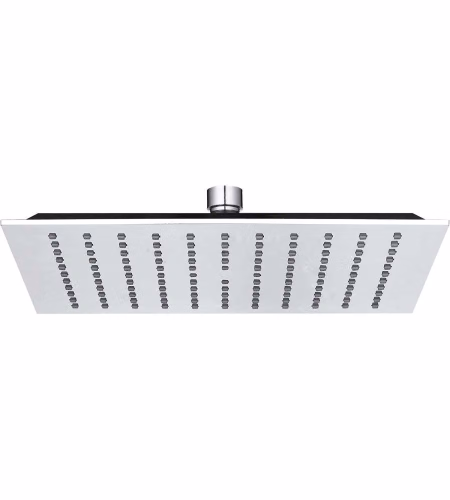 AQUAE Soffione doccia quadrato 25x25 cm cromato lucido monogetto a pioggia