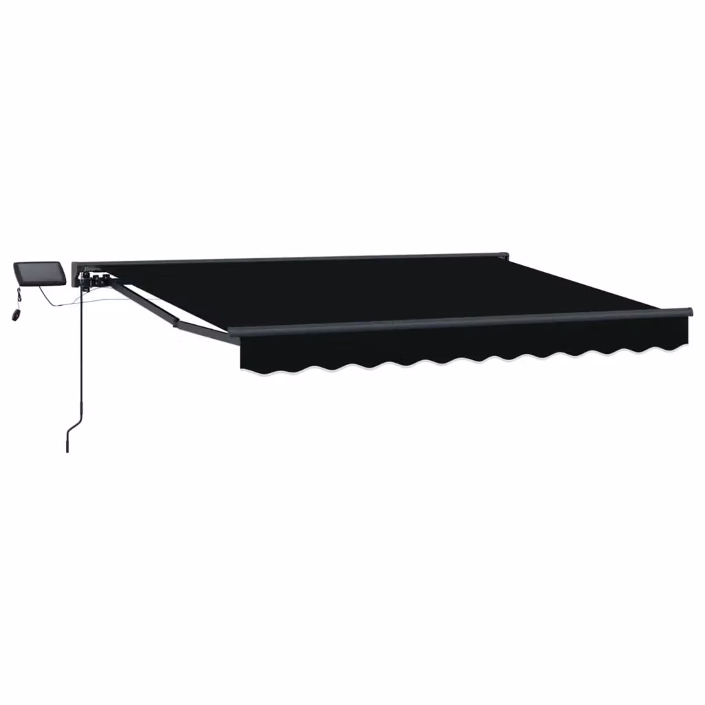 Cornice per tenda semi-cassonetto manuale Videx con LED in alluminio e poliestere, Colore: Nero e antracite, L: 300 cm, H: 250 cm – 2