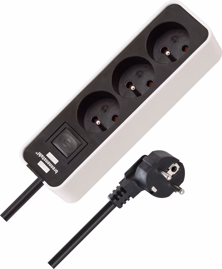 Brennenstuhl, prolunga a 3 vie 45° 3500W Ecolor 5m, bianco / nero