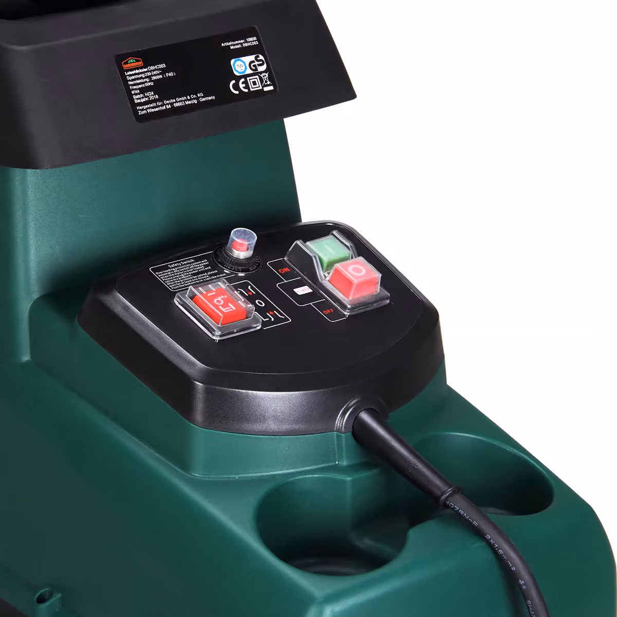 Biotrituratore silenzioso GARDEBRUK da 2800W con sacco di raccolta da 60L, verde e nero – 3