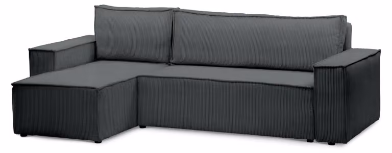 Divano angolare con funzione letto, modello Agi, colore antracite