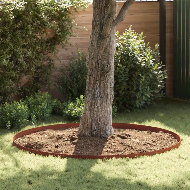 Set di 4 bordure per prato vidaXL in acciaio color ruggine, L: 450 cm, H: 10 cm