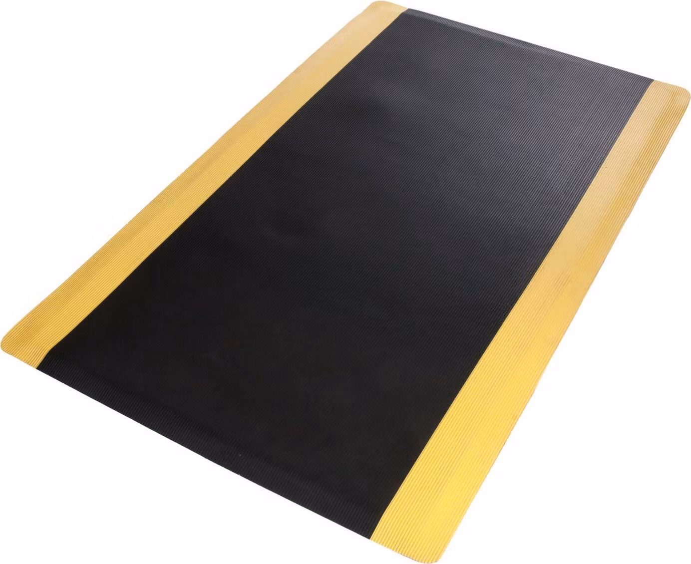 Tappeto antifatica Softer-Work-Mat Ribbed Nero-Giallo 120x450 cm