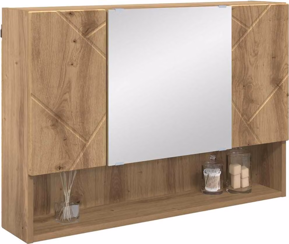 SYFAX™ Mobiletto per specchio Rovere artigianale 80 x 17 x 55 cm