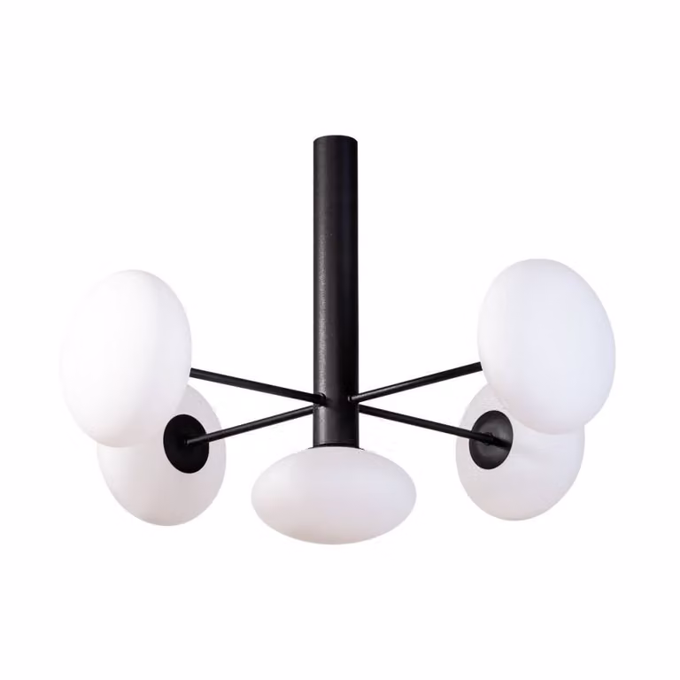 Lampadario OMI bianco e nero 5xG9x5W in vetro, dimensioni: 46x69x69 cm, IP20, linea Zuma