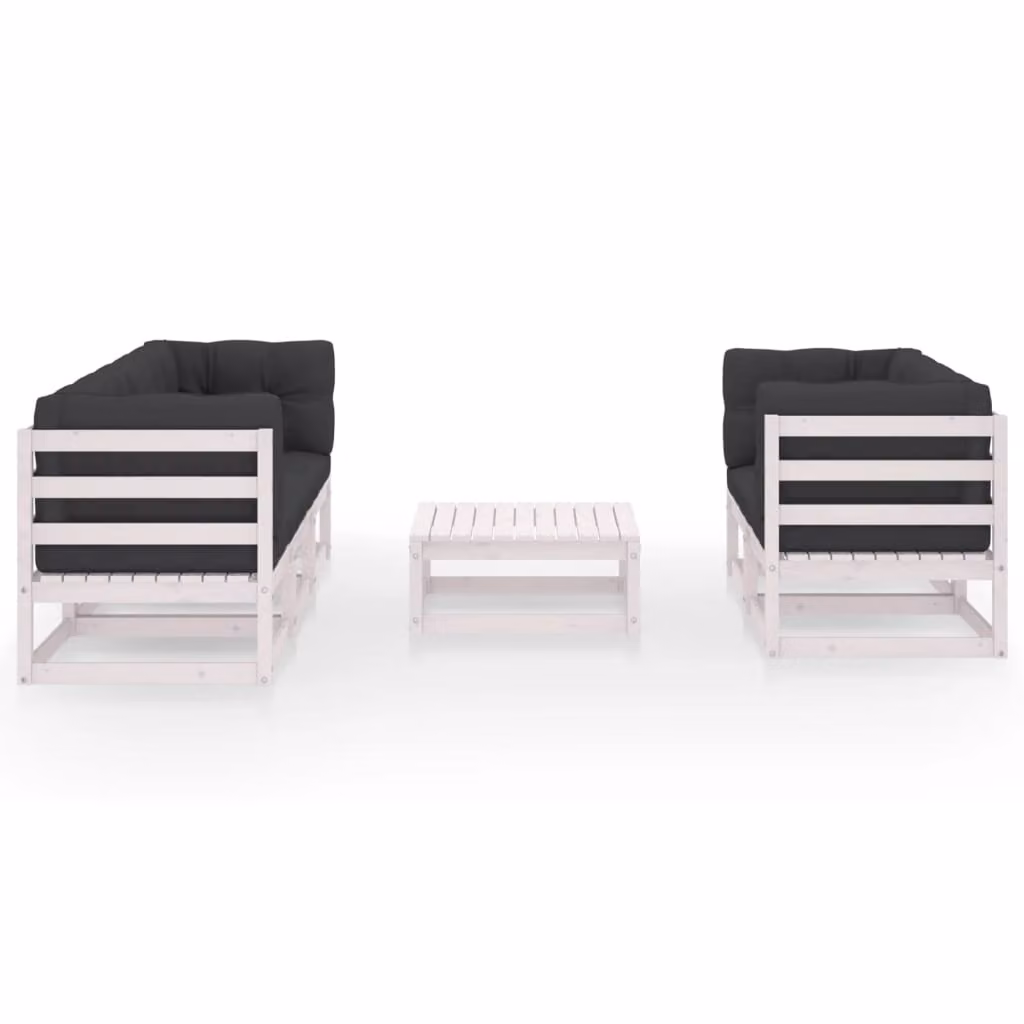 Set Divani da Giardino 6 pz con Cuscini Legno Massello di Pino