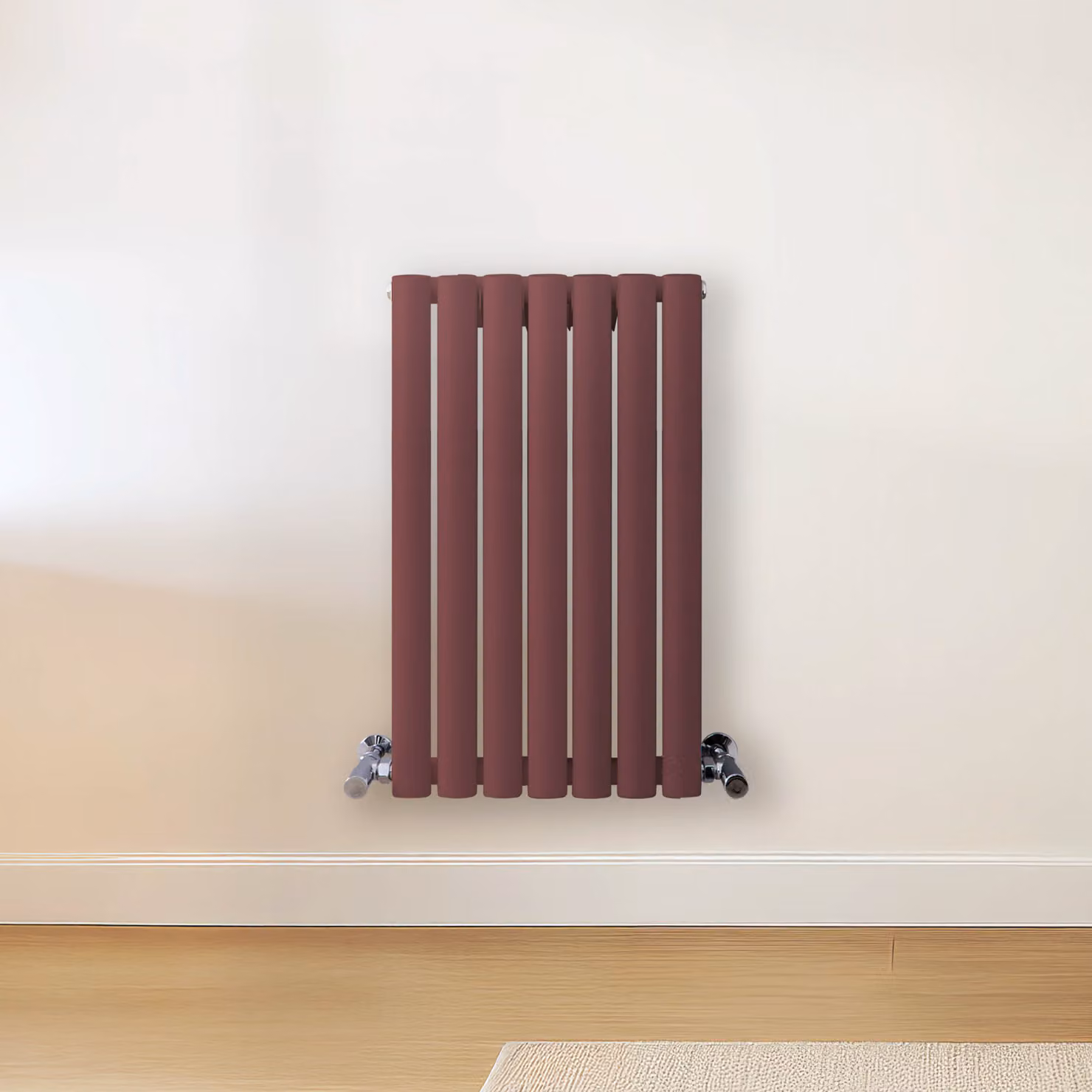 Radiatore di Design Orizzontale Rosso (Booth Rosso) - 635mm x 413mm - Pannello Doppio  - Revive