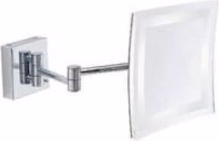 Casa Padrino specchio cosmetico LED argento 22 x 39 x H. 22 cm - Specchio cosmetico da parete regolabile - Specchio cromato per il trucco - Accessori per il bagno