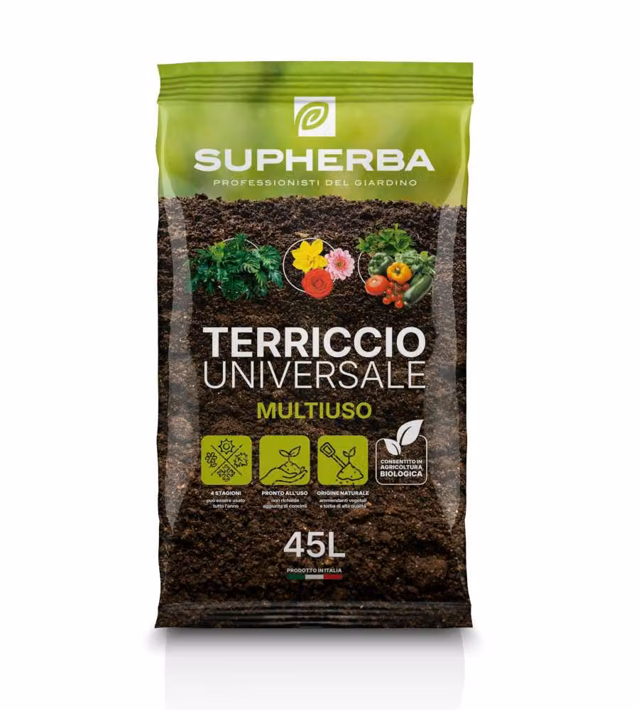 Supherba Terriccio Universale per Piante Verdi e Fiori, 45 l