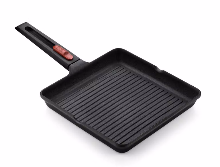 Bistecchiera/Grill con un manico in alluminio antiaderente, linea Infinity, diam.28cm