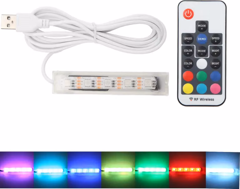 Micro Acquario Luce Telecomando alimentato da USB Serbatoio per pesci colorati Lampada a LED per il paesaggio Filo di agitazione