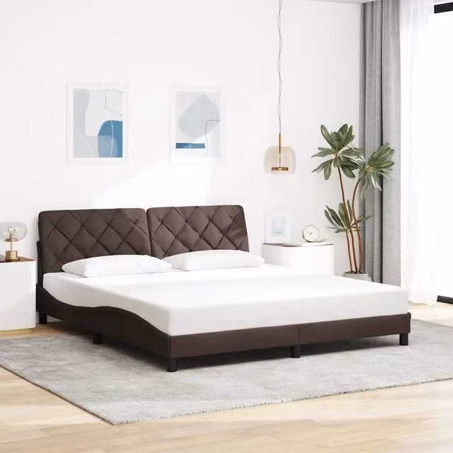 Giroletto vidaXL senza materasso in tessuto marrone scuro L/P: 180 x 200 cm