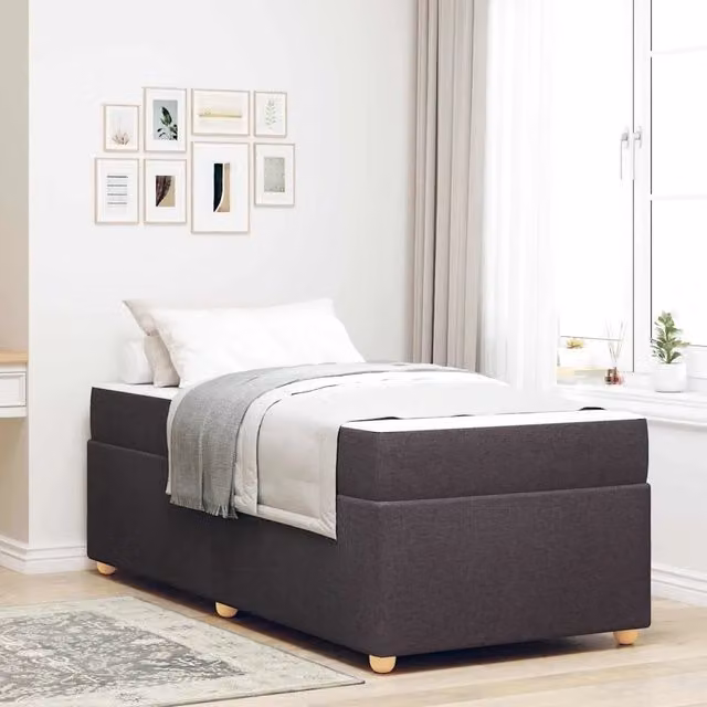Struttura del letto-Giroletto Marrone Scuro 80 x 200 cm Tessuto 600642