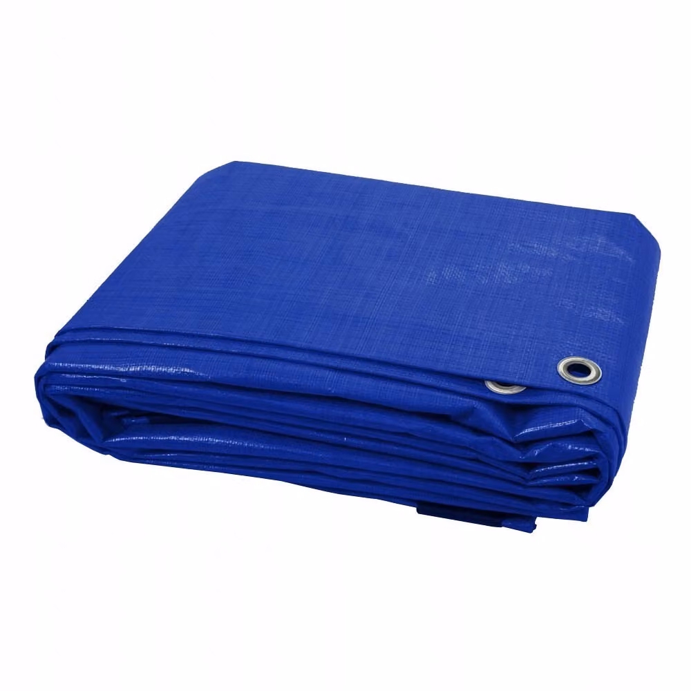 Telone 60g/m² blu 3 x 3m impermeabile con occhielli telone commerciale telone da costruzione telone da barca telone per piscina camion legno barca campeggio al metro sabbiera mobili da giardino all'aperto trampolino pila di legno