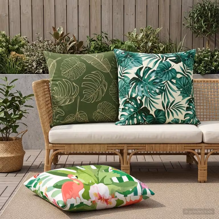 Set di 6 federe vidaXL HEERLEN con motivo floreale multicolore in poliestere, L 65 cm x P 65 cm x H 65 cm