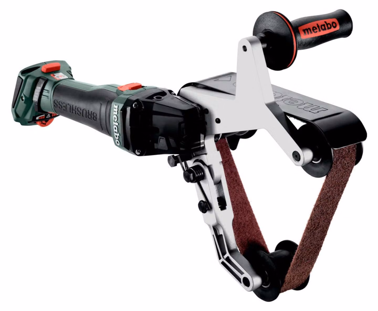 Smerigliatrice a nastro per tubi a batteria Metabo RBVB 18 LTX BL 180 metaBOX 185 XL