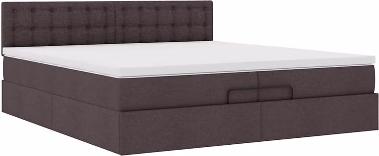 Struttura Letto Pouf con Materasso 200x200 cm in Tessuto