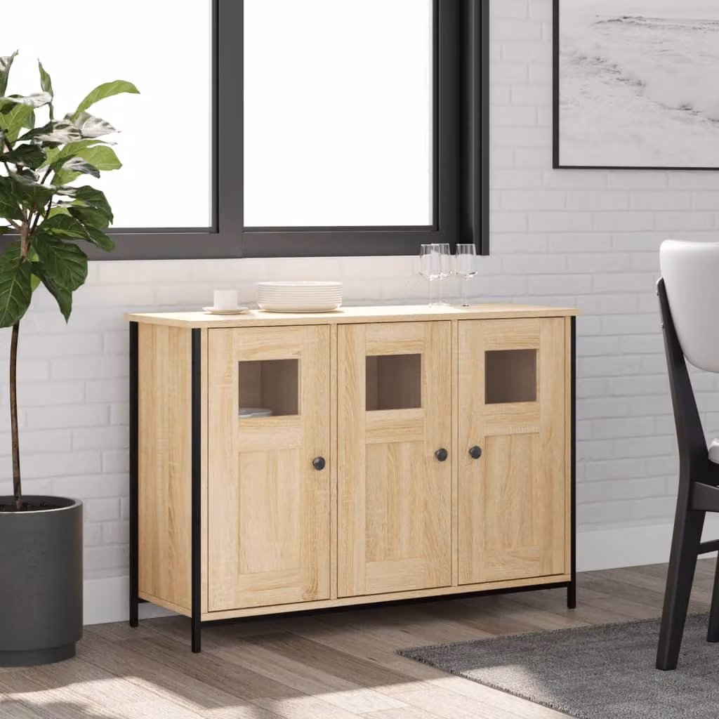Credenza vidaXL in Rovere Sonoma con finitura opaca, L 100 x P 35 x H 70 cm