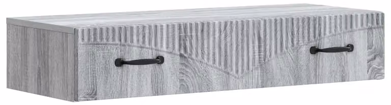 Tavolino da Parete Laterale Grigio Sonoma 87,5 x 34,5 x 17 cm