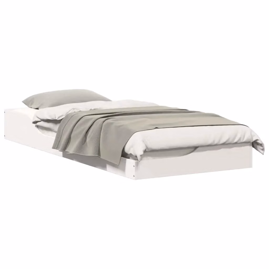 Struttura letto in pino massello bianco con cassetti stile minimalista vidaXL L: 213,5 cm, P: 83,5 cm, H: 110 cm – 2