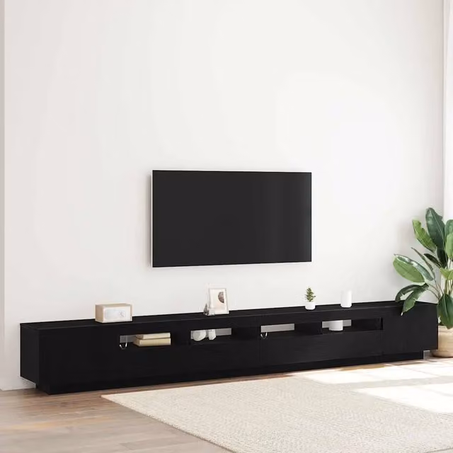 Set mobile TV 3 pz Nero Legno ingegnerizzato 3333065