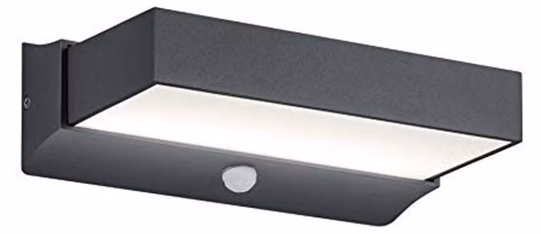 Lampada da parete esterna a LED, 11W, color antracite, con sensore di movimento