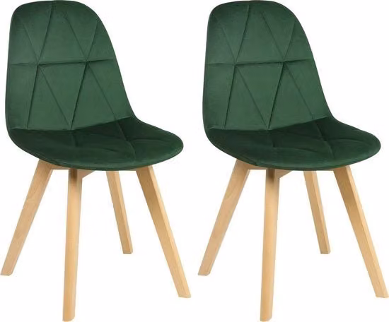 Set da 2 poltrone da pranzo in velluto - Poltrona da pranzo - Stile, Ergonomica e Comoda - Verde scuro Modello: Dimensioni: Peso: Materiali: Velluto Colore: Verde scuro